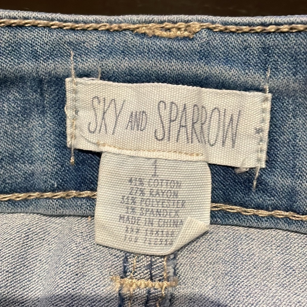 Sky And Sparrow Size 1 Stretchy Jean Button Down … - image 3